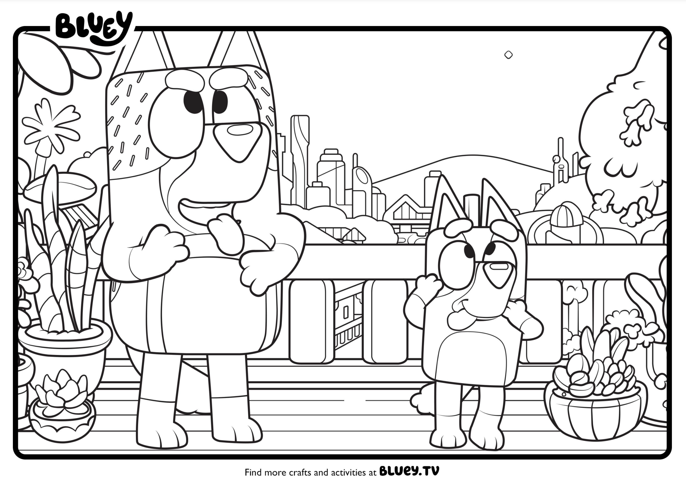 Bluey Copycat – Colouring In Page